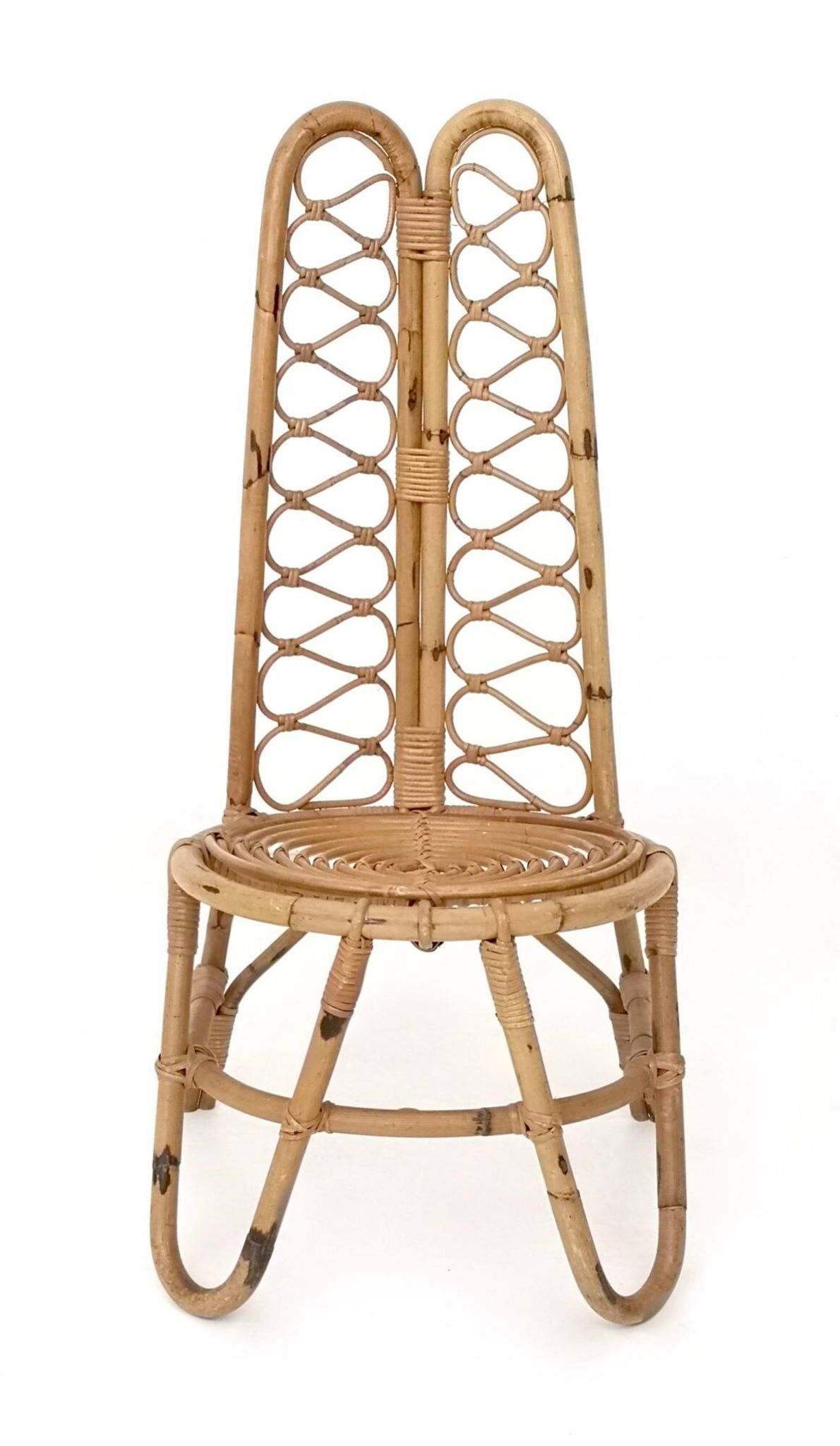 Set of Three Vintage Bamboo Garden Chairs, Italy