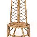 Ensemble de trois chaises de jardin vintage en bambou, Italie
