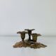 Bougeoir laiton trio de fleurs, vintage