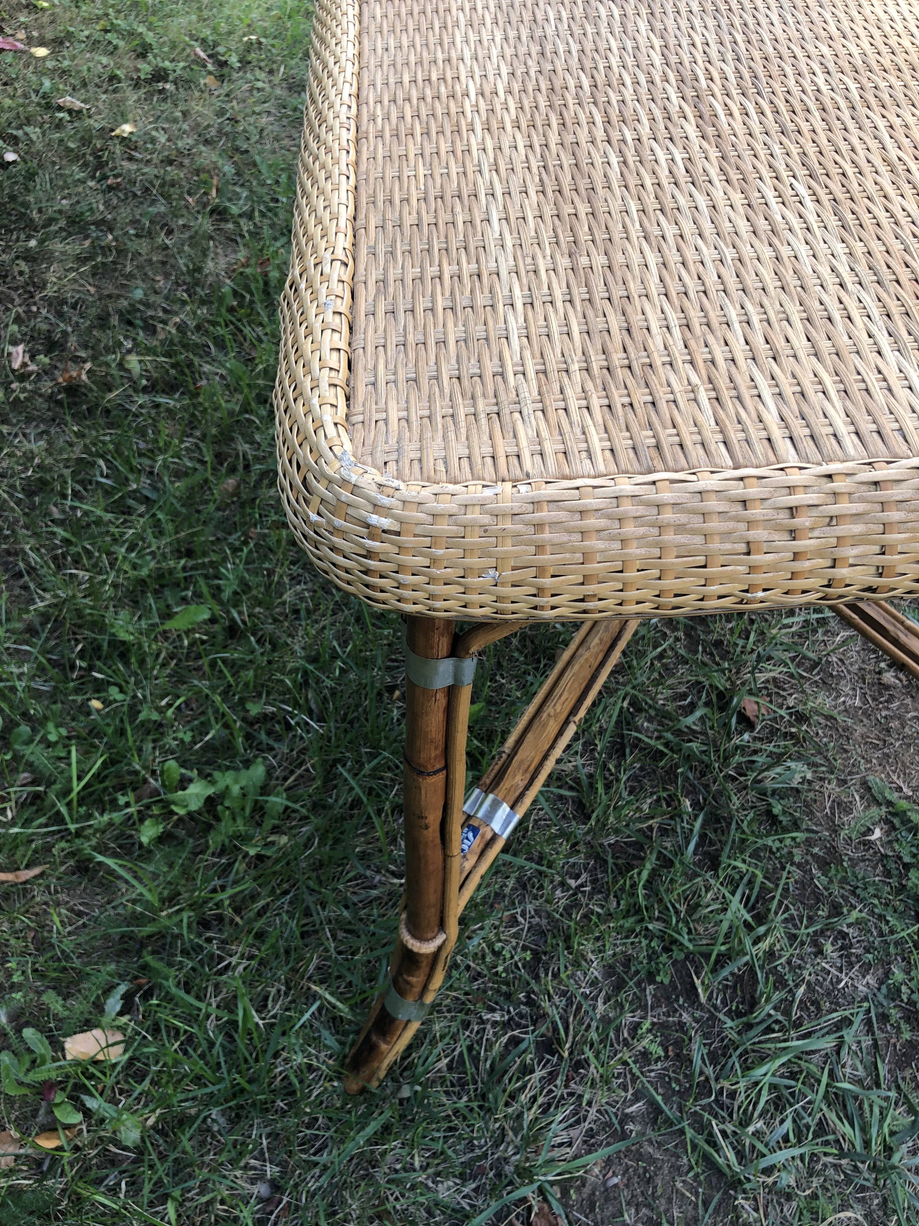 Rattan and wicker table