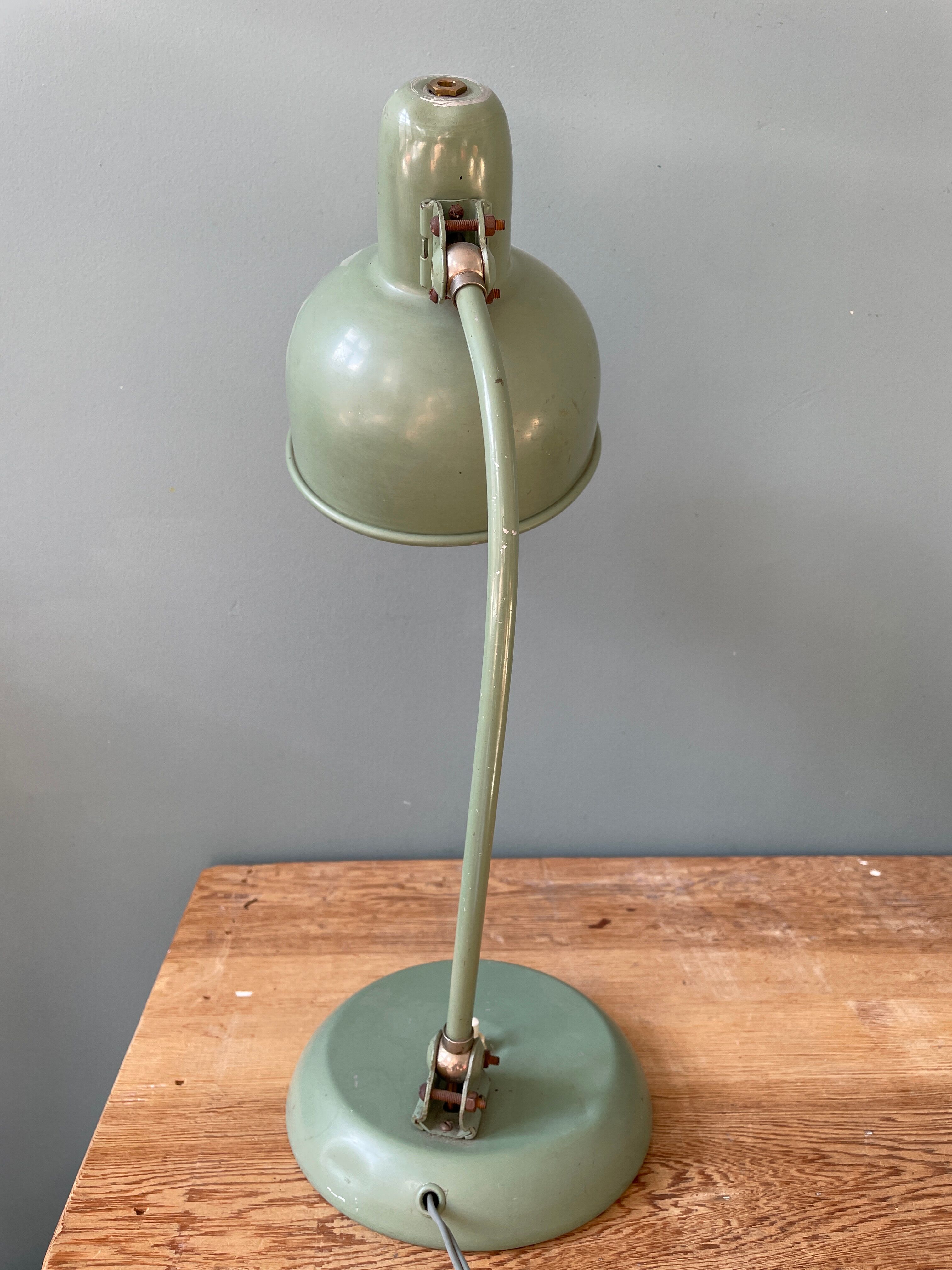 Military desk lamp with ball joint, circa 1950