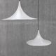 1970s Pair of Guzzini "Trumpet" Pendant Lamps by Meblo , Italy