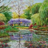 Painting by Charles Pavan "Garden by Claude Monet in Giverny"
