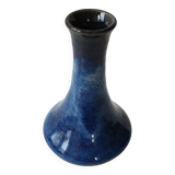 Vase soliflore bleu en céramique (grès de Puisaye) signé Aristide Mallet ?