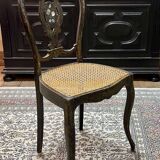 Chaise Napoléon III en bois noirci