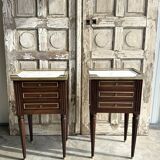 Pair of Louis XVI mahogany bedside tables