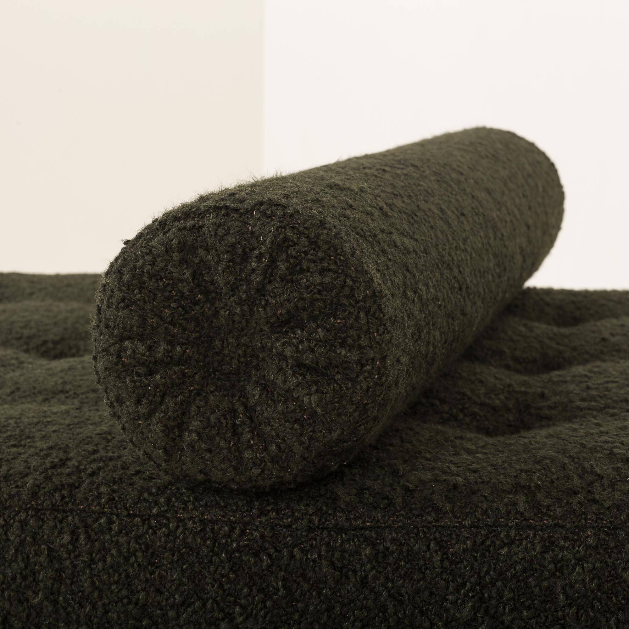 Danish teak daybed in thick boucle fabric, 1960s