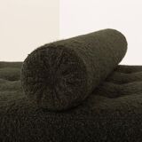 Danish teak daybed in thick boucle fabric, 1960s