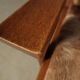 Brutalist oak lounge chair and ottoman in original goat hide, 1960s