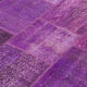 Hand-knotted oriental overdyed 190 cm x 300 cm purple patchwork carpet