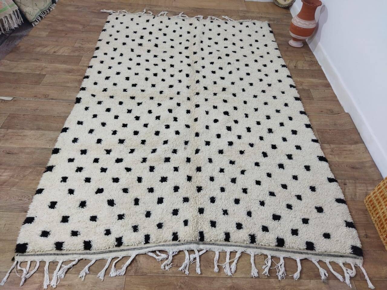 Handmade wool Berber rug 294x194 cm
