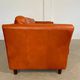 Vintage retro Danish 3 person cognac leather sofa