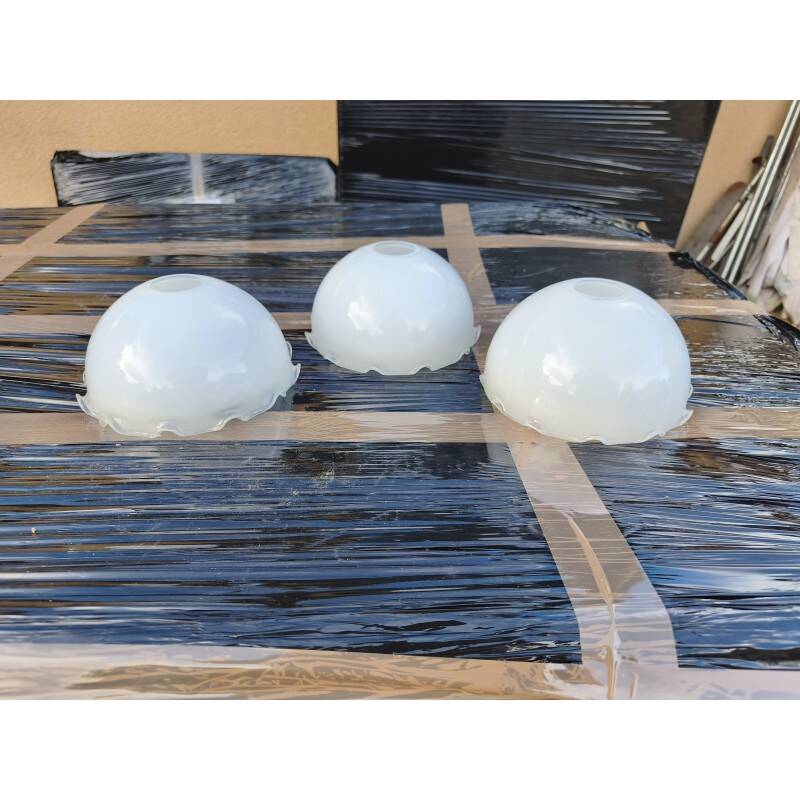 3 white opaline glass tulips from the 1960s