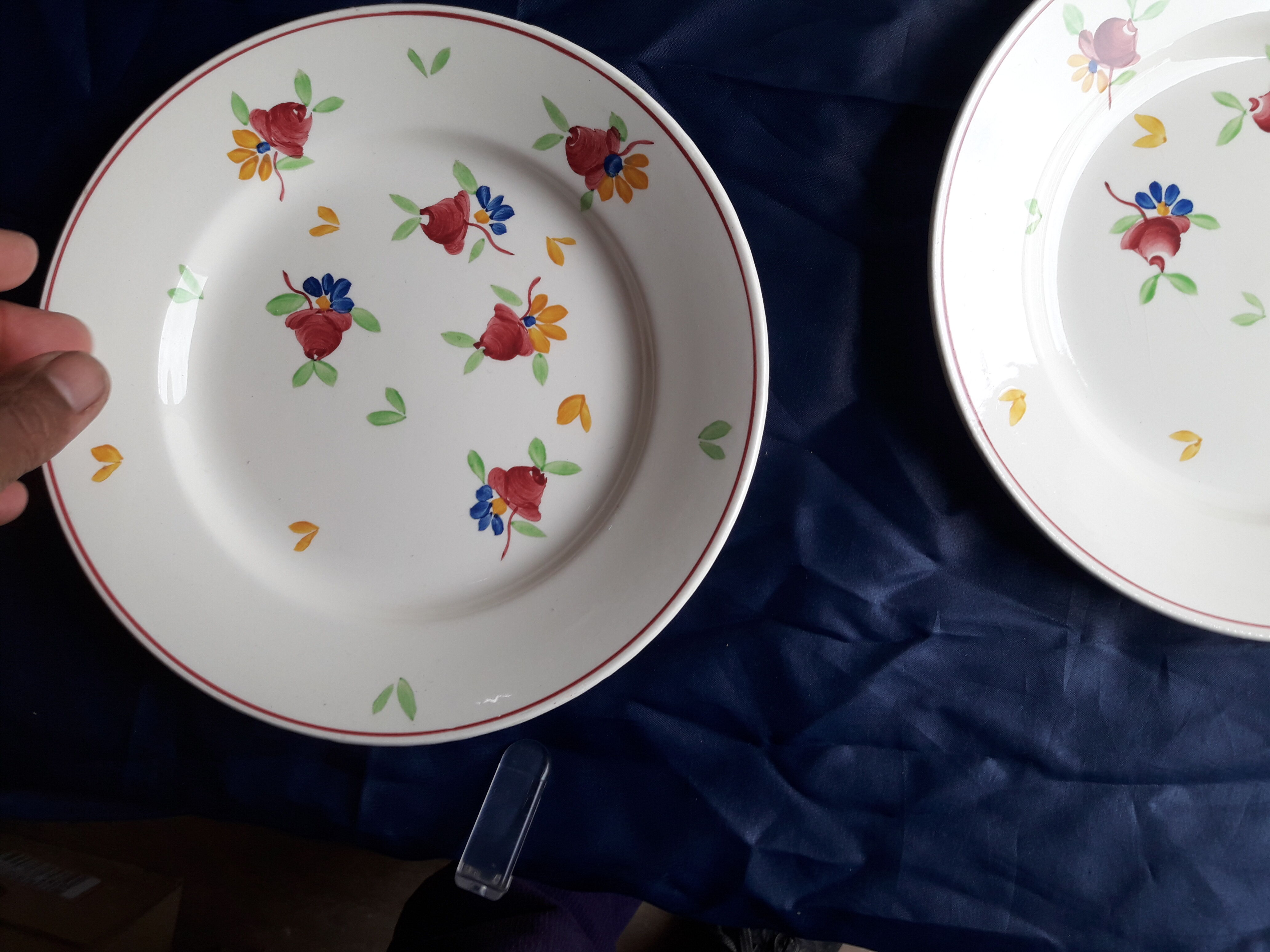 6 earthenware plates from Gien model Val de Loire hand-painted diam 21.5 cm