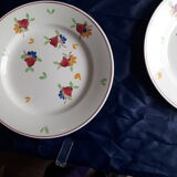 Set de 6 assiettes en faïence de Gien modèle Val de Loire peint à la main diam 21,5 cm