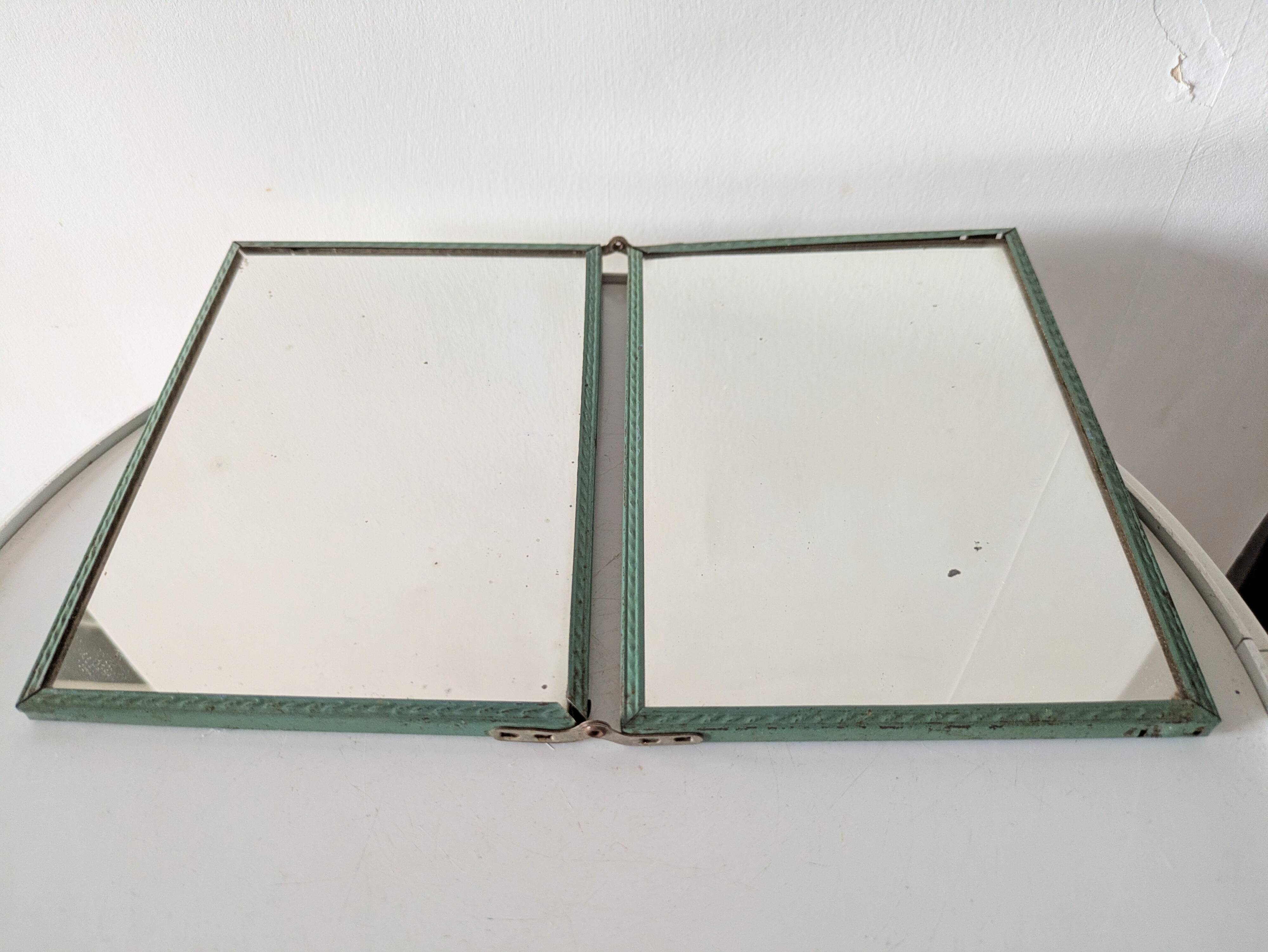 Antique double barber's mirror