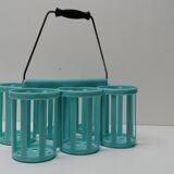 Vintage blue plastic bottle holder