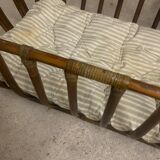 Lit enfant rotin annee 60/70