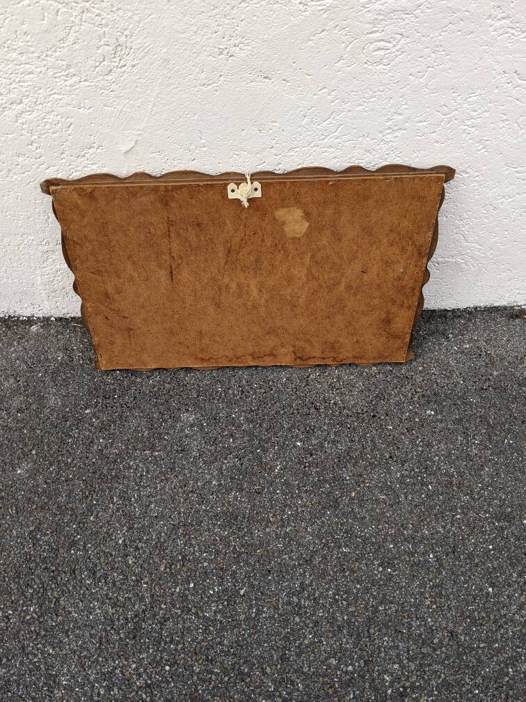 Antique turned wood mirror, handcrafted, country decor