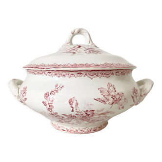 Old soup tureen sarreguemines (fontances) terre de fer