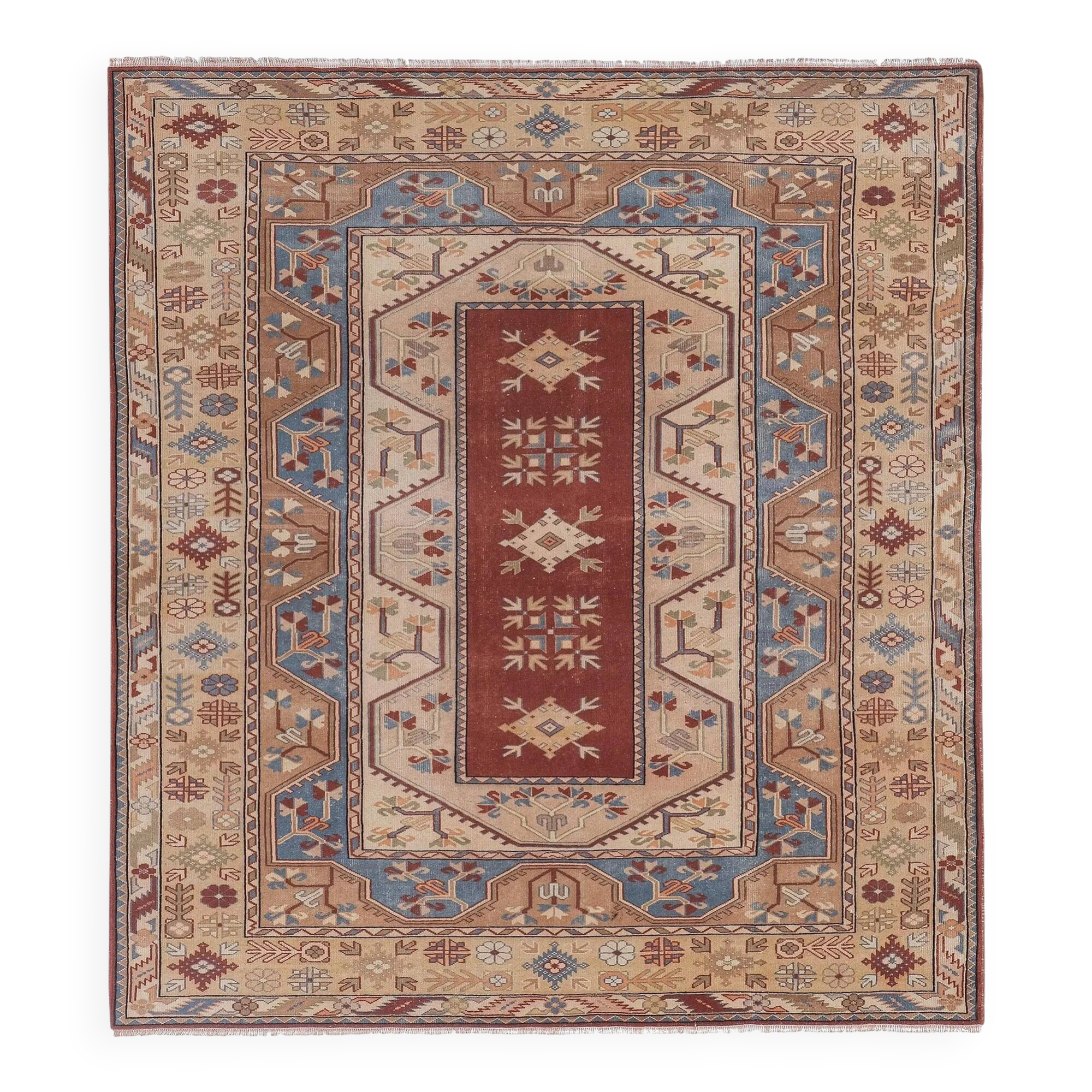 Vintage Turkish Oushak rug 210x230 cm