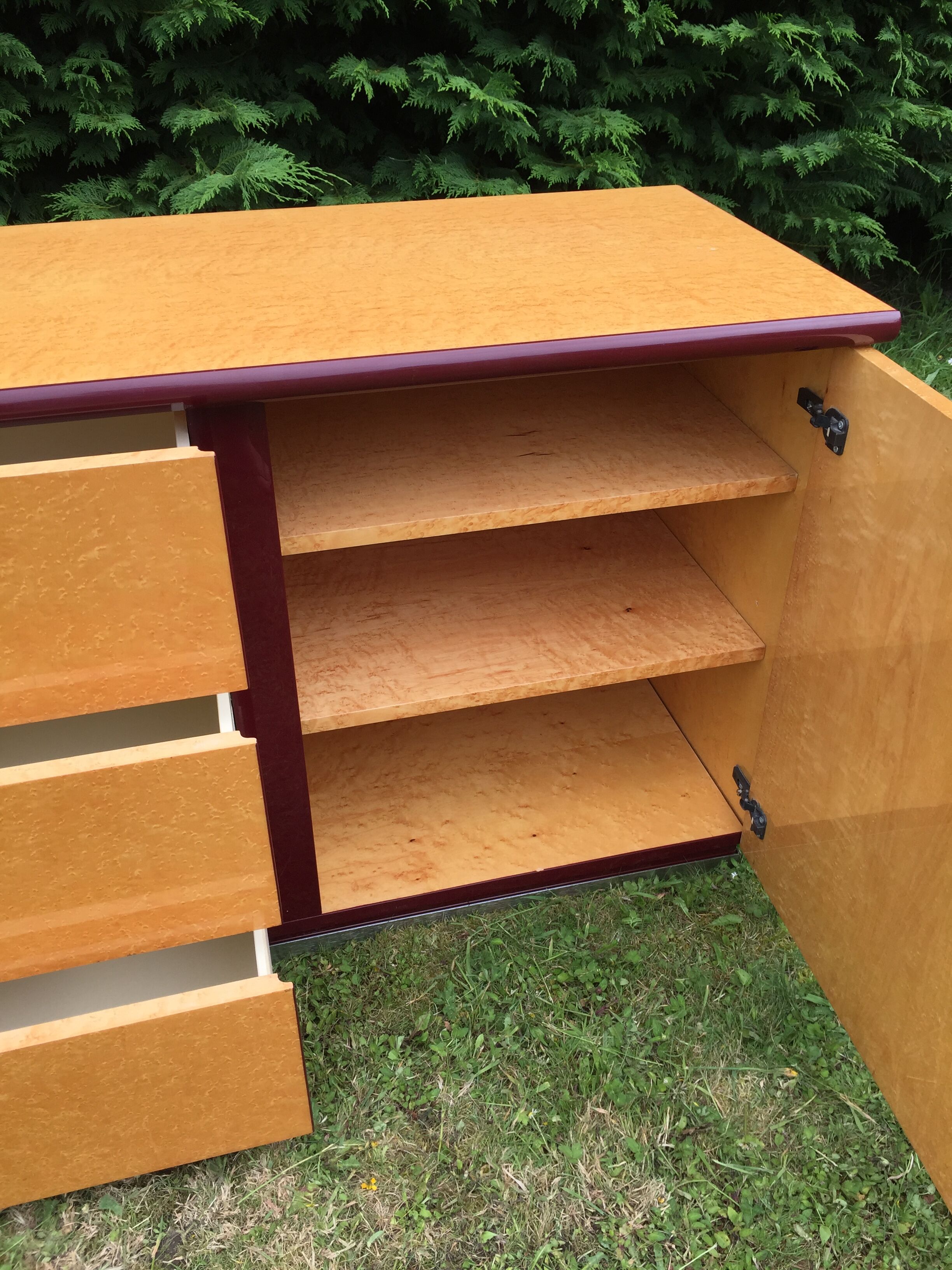 Vintage sycamore sideboard Mario Sabot 1970