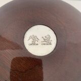 Vintage tobacco pot 1960 wooden snuff box with Stewart crest - 15 x 14 cm