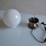 Art Deco table lamp with white opaline glass globe