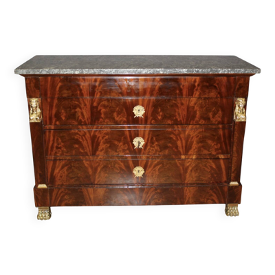 Commode Retour d'Egypte en acajou début XIX