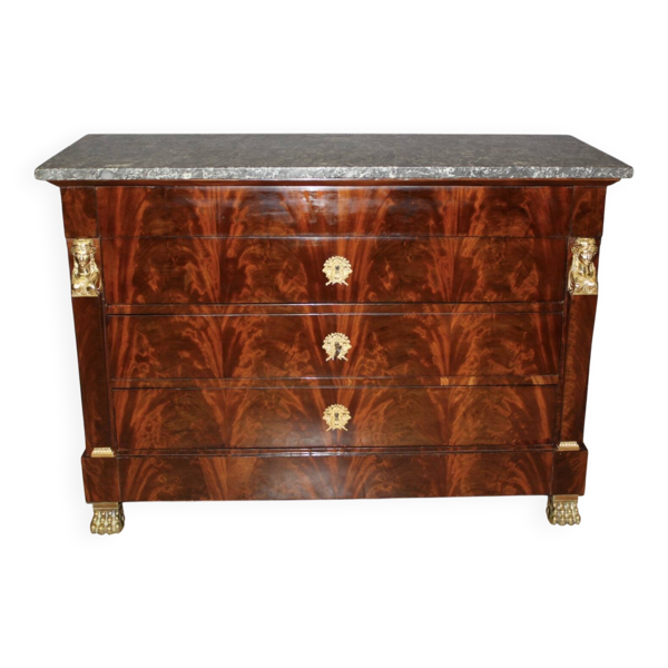 Commode Retour d'Egypte en acajou début XIX
