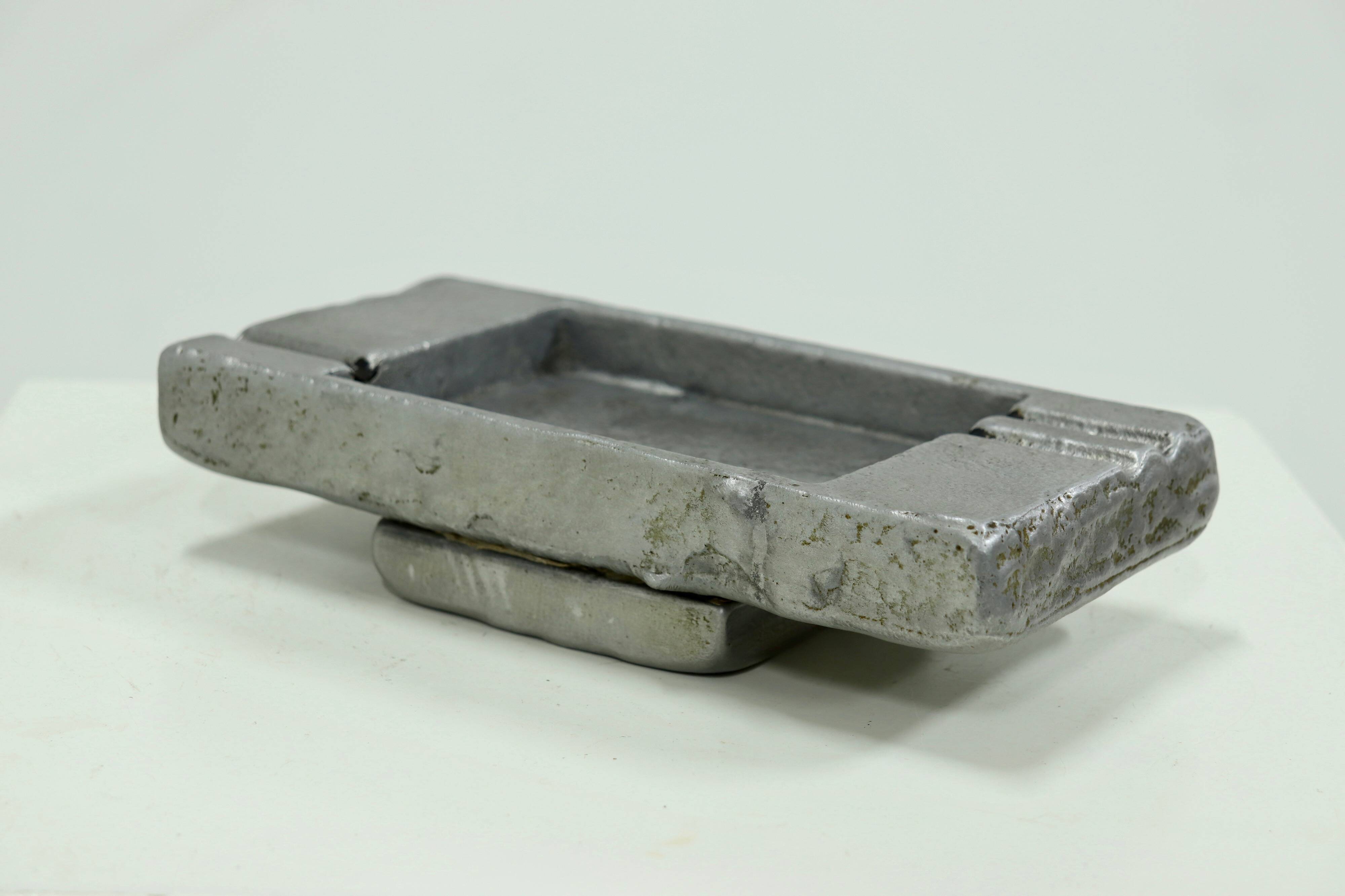 Brutalist Cast Aluminium Ashtray Willy Ceysens 1960s