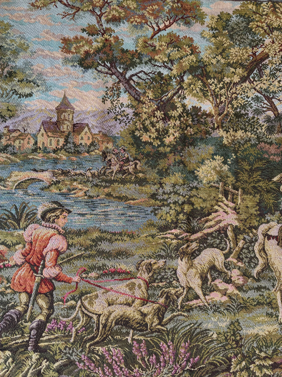Grande tapisserie, scène de chasse à courre, XXe