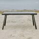 Brutalist coffee table, slate top and steel base, France, 1960s