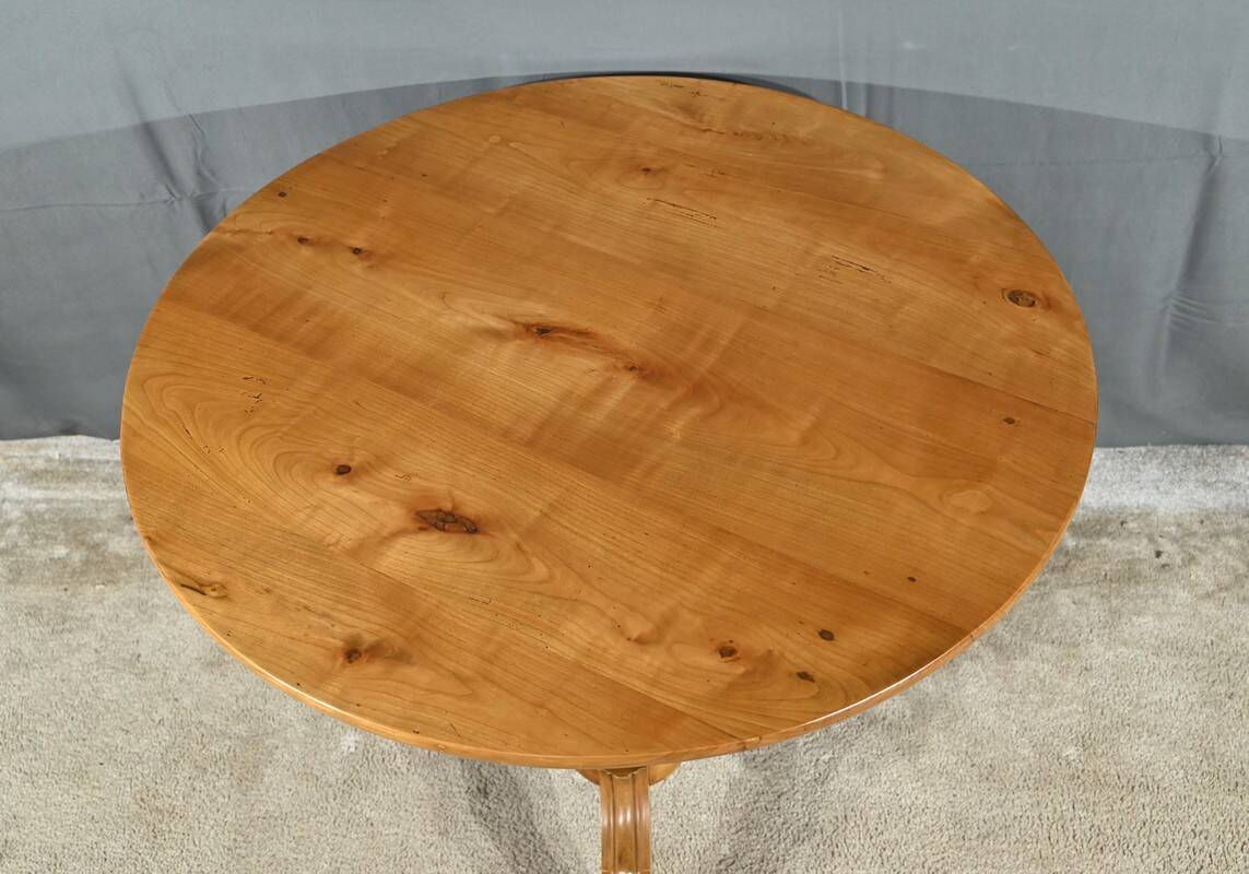 Cherry wood pedestal table, Louis Philippe period – 2nd part 19th century