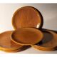 Ten plates in Salins slip with braided patterns 50s