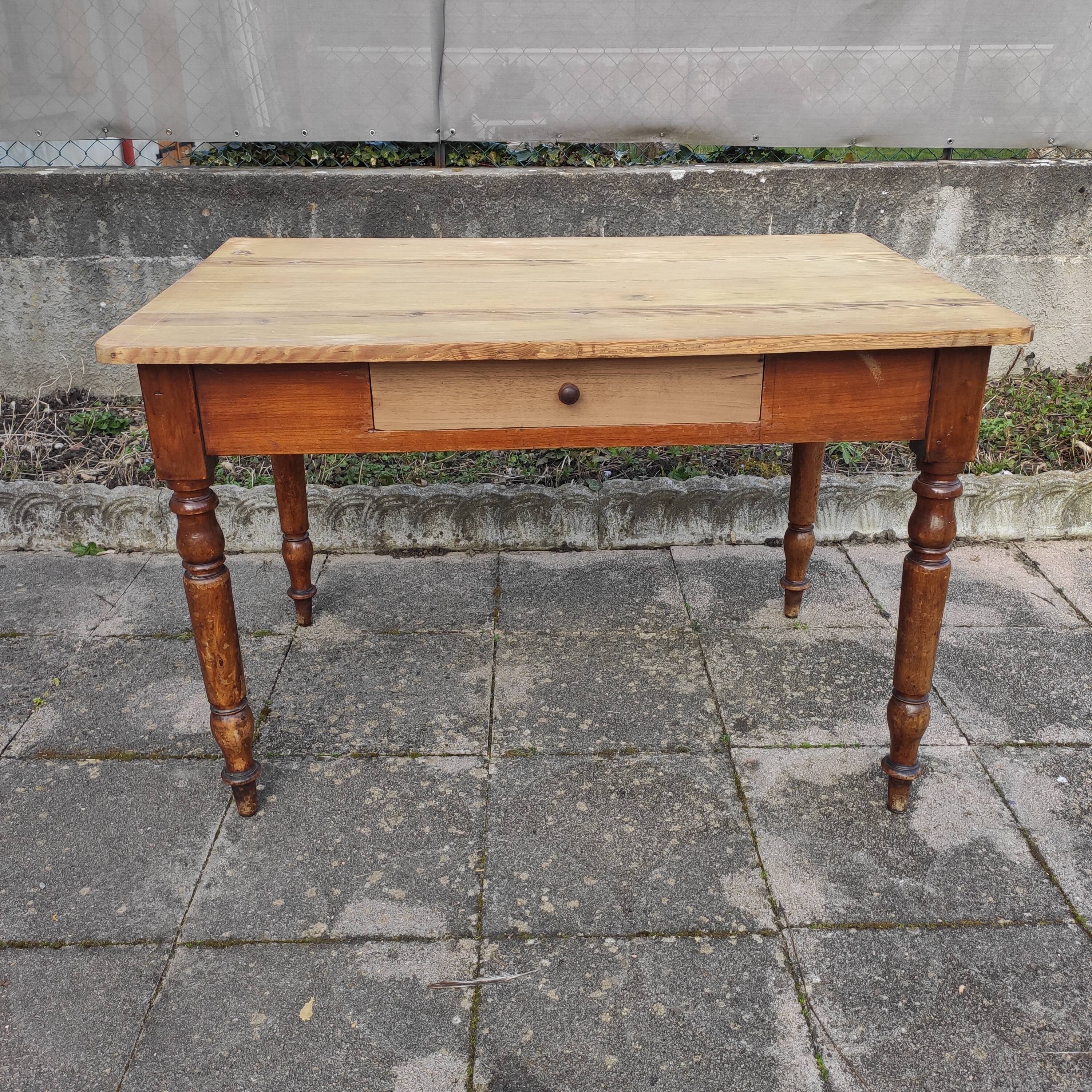 Antique solid wood bistro table