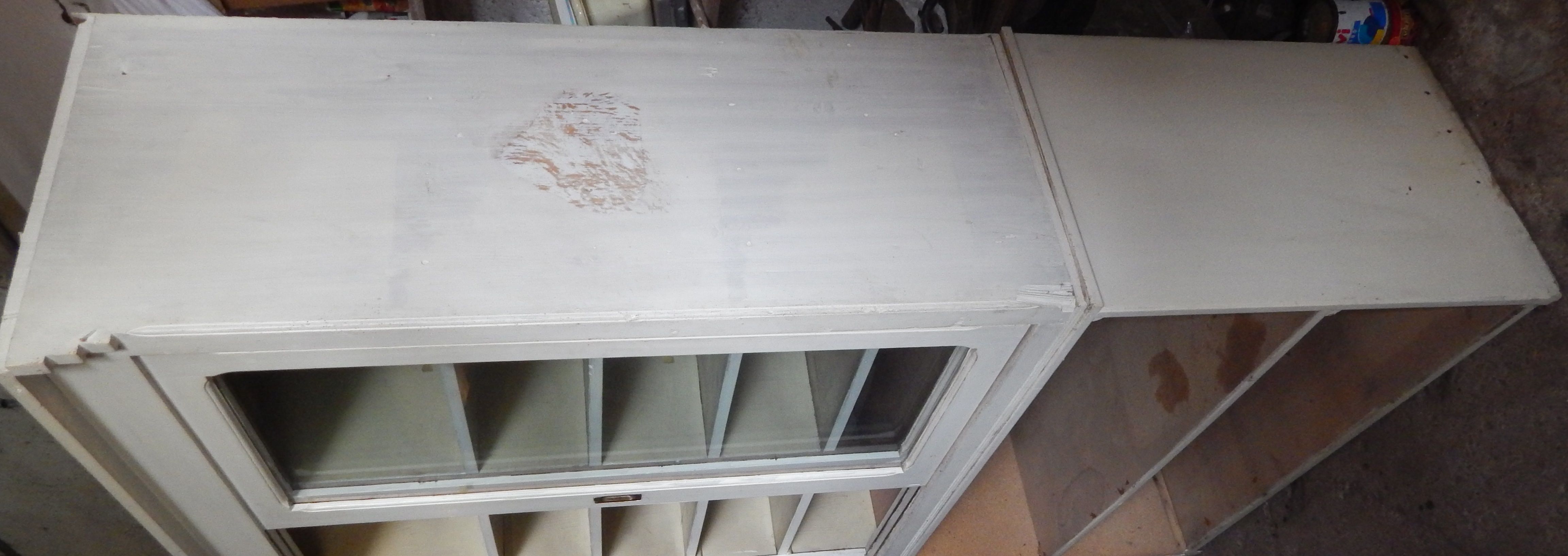 Old showcase of trade has doors sliding 1900s
