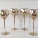 Lot of 4 vintage copper and silver glasses from the 70s