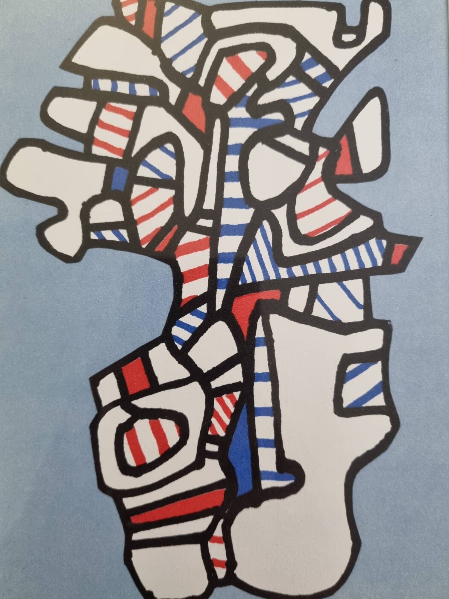 Screenprint after Jean Dubuffet framed under glass 27 cm by 32 cm