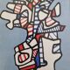 Screenprint after Jean Dubuffet framed under glass 27 cm by 32 cm