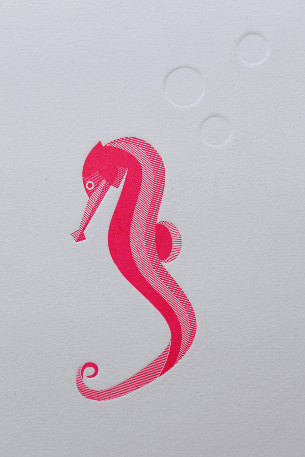Engraving 2 colors seahorse