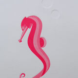 Engraving 2 colors seahorse