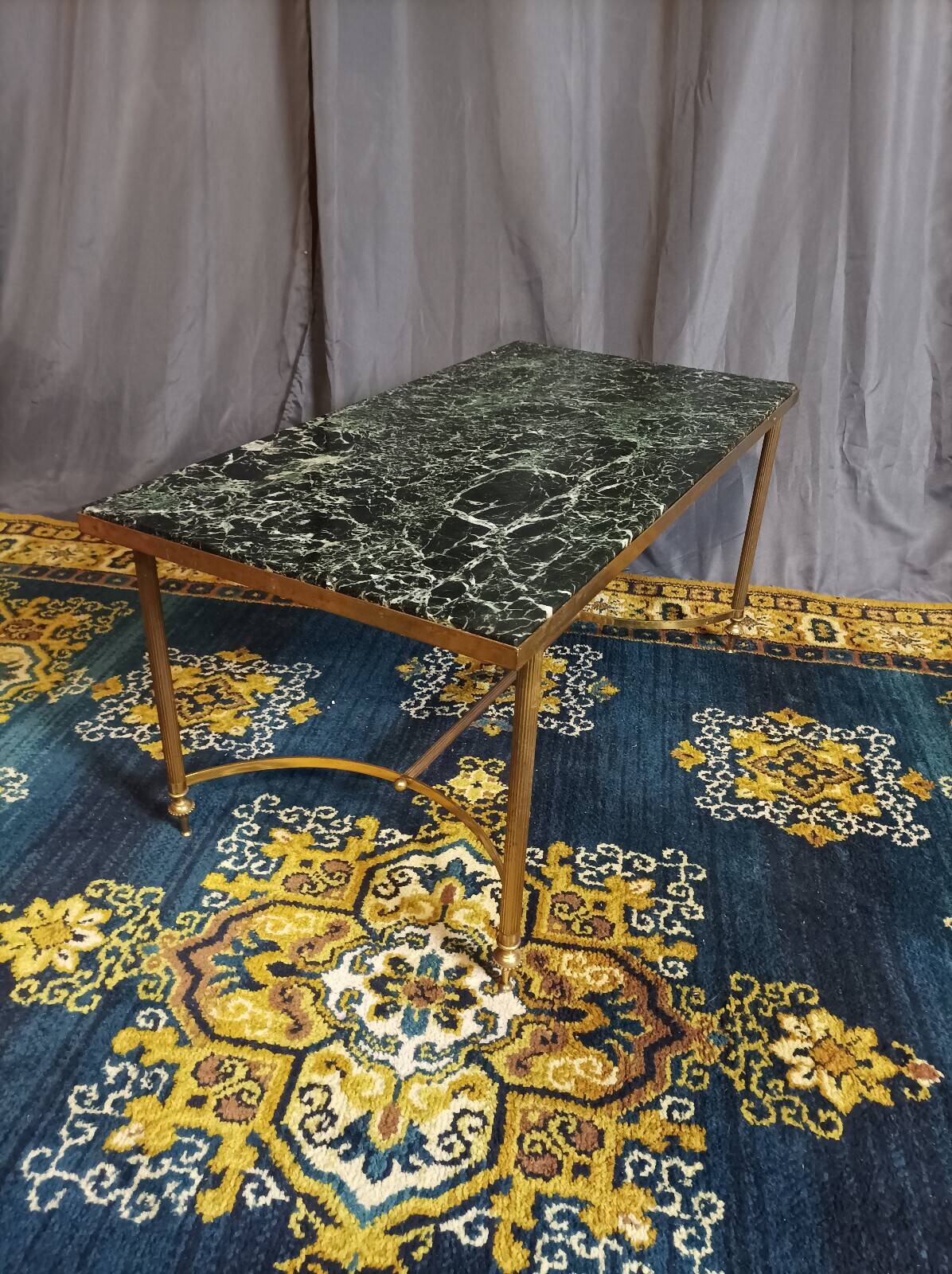1960 brass and marble coffee table