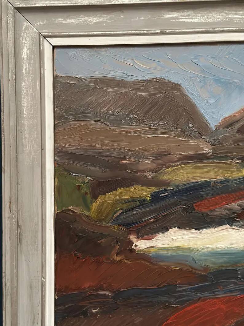 Original Swedish Oil on Panel – “Rustic Landscape” by Thage Carlson – Signed – Vintage & Framed – 72 × 61 cm (28.3" × 24")