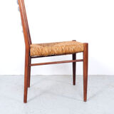 Teak and wicker dining chairs, 1960s