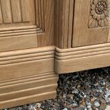 Parisian Art Deco style wardrobe in solid raw oak, 1950