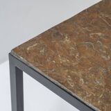 Set of 2 identical square slate stone coffee table from the 1950’s.