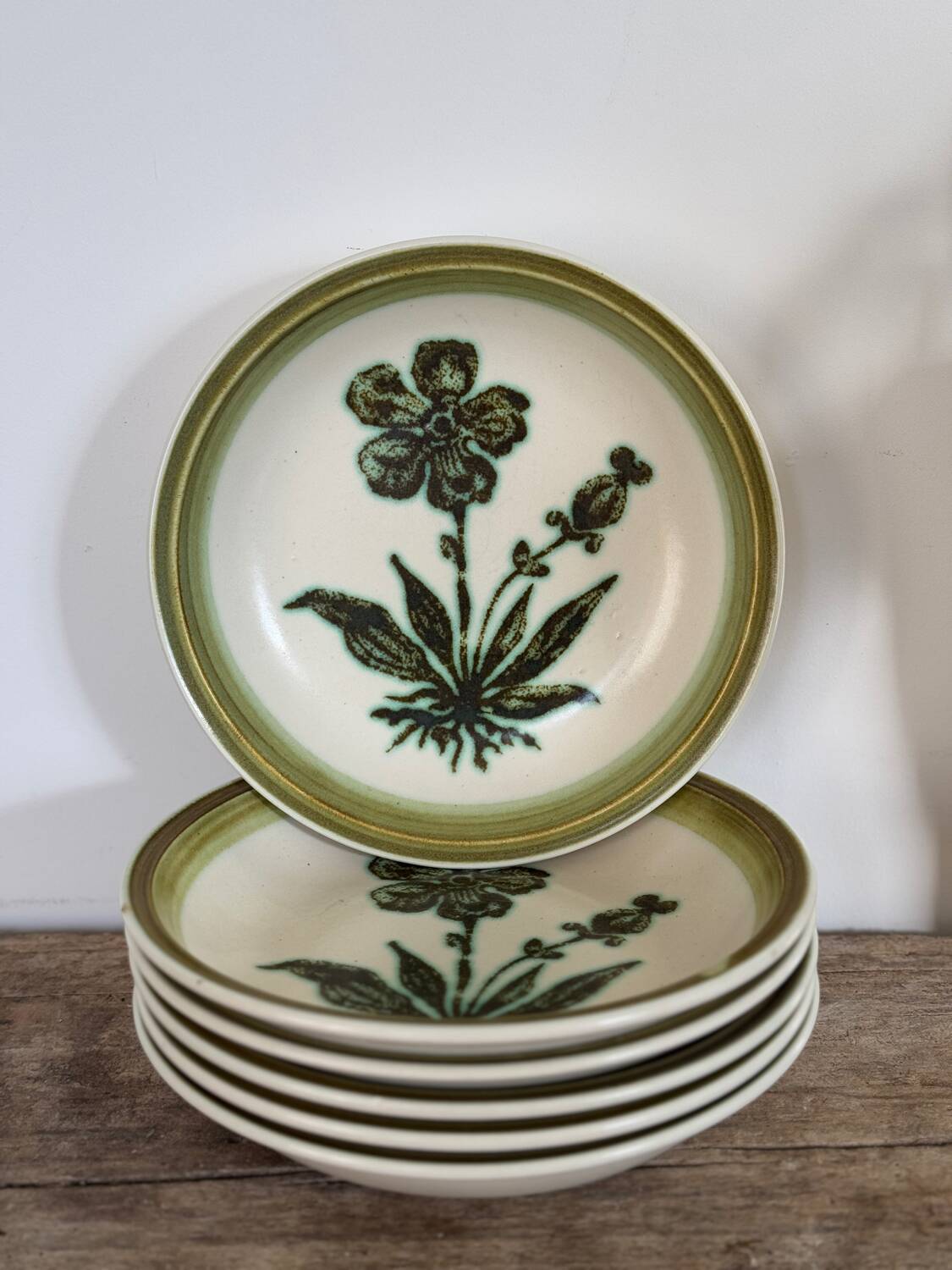 Assiettes creuses en grès Herbier Gien