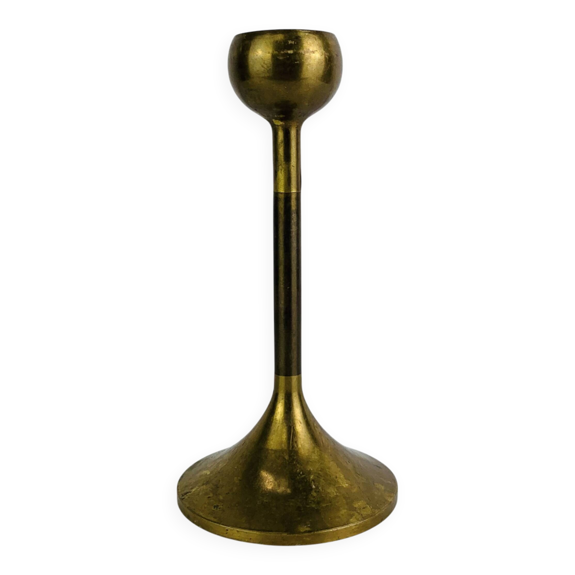 Scandinavian brass candlestick, 1960s, vintage
