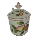 Vintage ceramic confit pot with spoon – 1950s